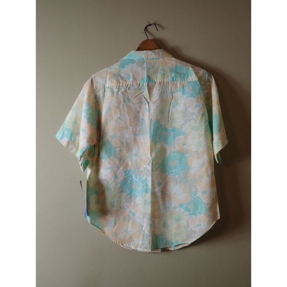 Paris Station Pastel Blouse Button Front Floral 80s Vintage NWT Size 10 - Picture 6 of 8